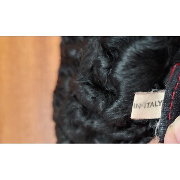 Vintage Red Suede Coat with Black Fur Trim Women’s Winter Jacket Size 40 - Picture 15 of 16